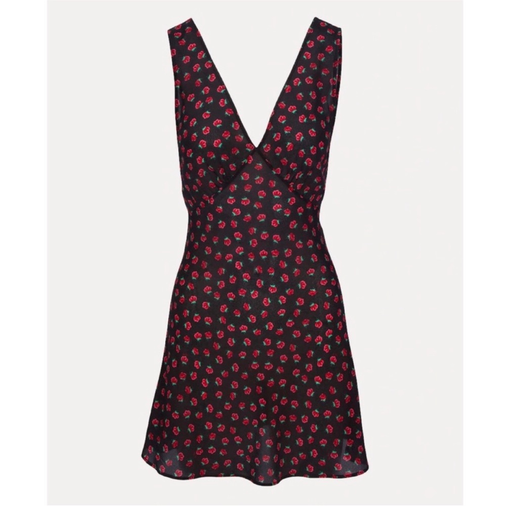 Realisation Par Isabelli Dress XXS Black Floral Mini Dress